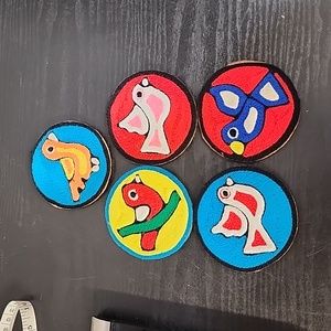 Handmade yarn bird coasters